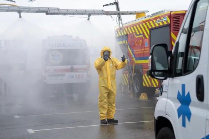 ↑6月29日，乌方在扎波罗热举行防核辐射演习