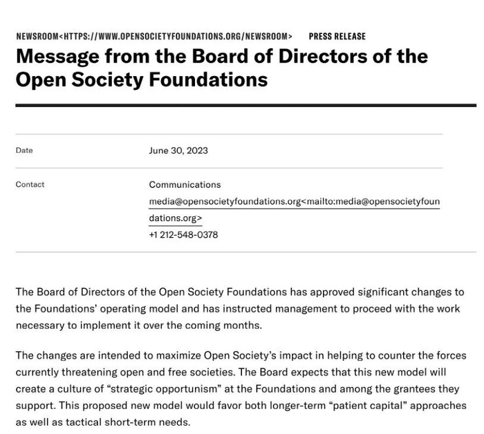 （来源：开放社会基金会声明）