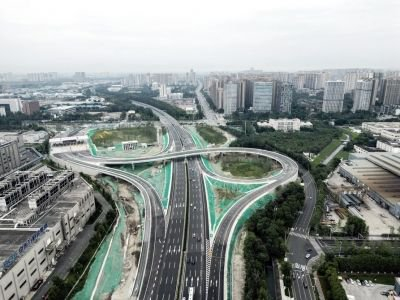 成灌高速五环互通东侧匝道建成通车。郫都区委宣传部供图