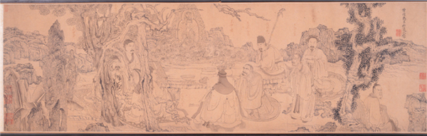 图说：明代陈洪绶所作《雅集图》卷