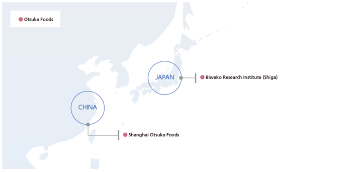 图：大冢食品主要研发基地分布图