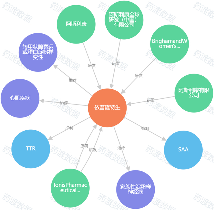 图4. eplontersen知识图谱，来源：药渡数据