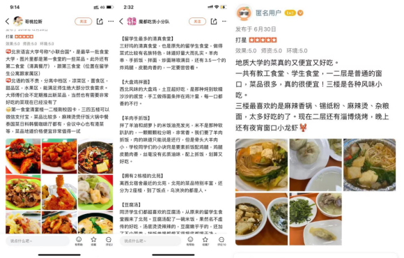 　　▲ 食堂概述类的评价，是大一新生对校园美食版图的第一印象。（图源：大众点评App）