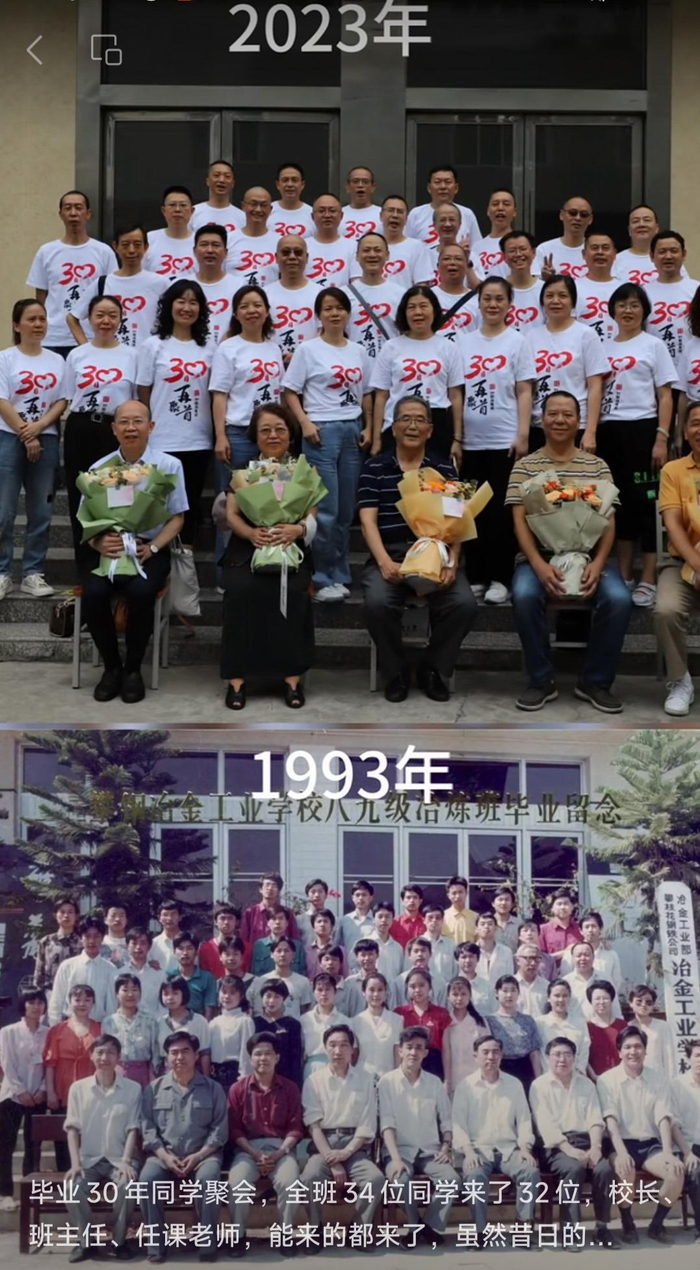 ▲跨越30年的同学照
