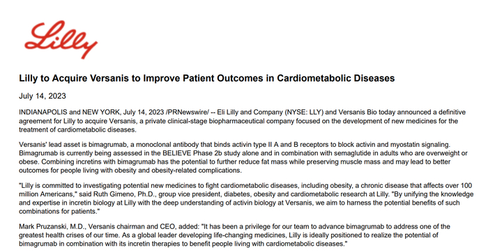 （来源：礼来）