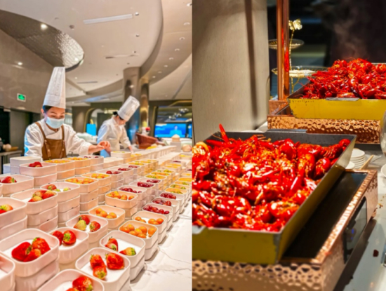 ▲紧跟时令的“星级自助餐”是消费者选择洗浴中心的重要理由。图源：大众点评