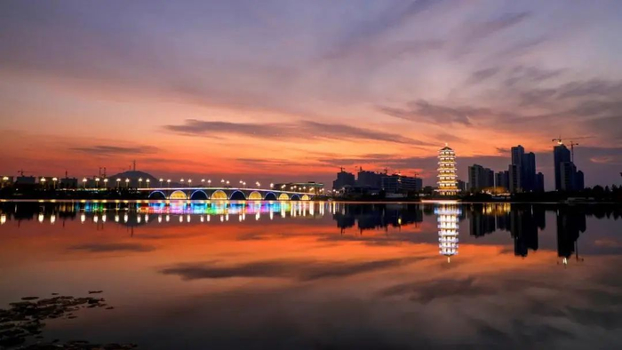 萧县新城夜景。（邱艳侠 摄）