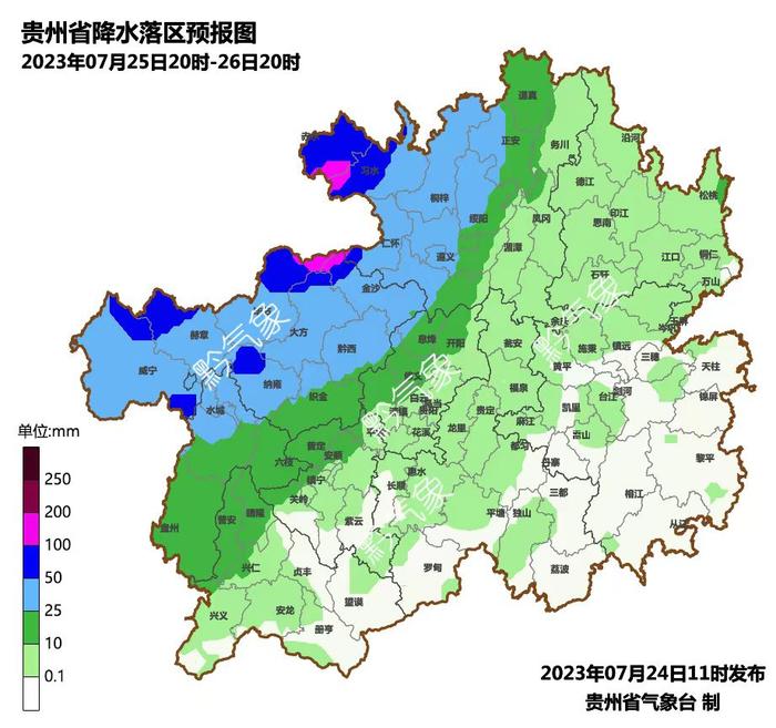 未来三天 贵州省北部和西部地区将出现较强降雨