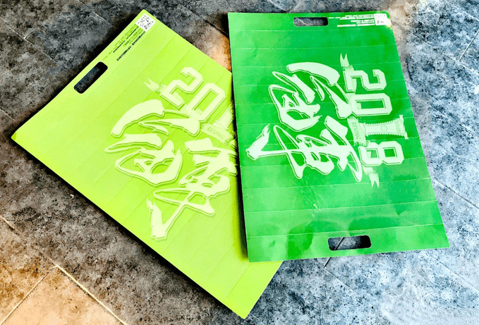 ▲国安当年制作tifo留下的绿色板子。