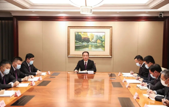 2022年末许家印召开保交楼会议 图片来源：恒大集团官微
