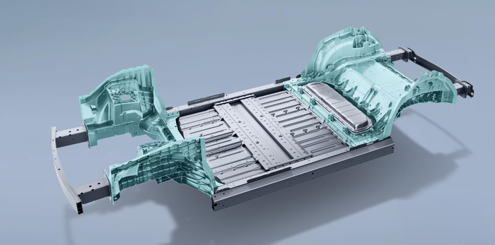 前后一体式铝压铸车身，图片来自小鹏汽车官网