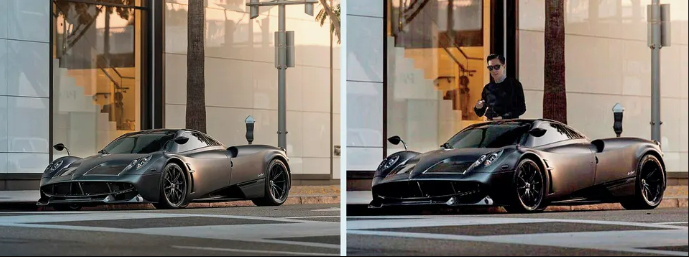 ▲ 福布斯质疑卢启贤的跑车合照经过处理（likely a manipulated photo）