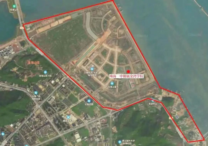 ▲珠海一中附属金湾学校学区划分示意图