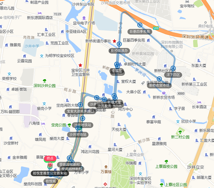 ▲B879线（单环线）线路图