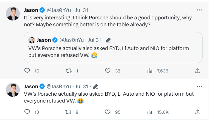 图片来源：@Jas0nYu个人社交媒体截图