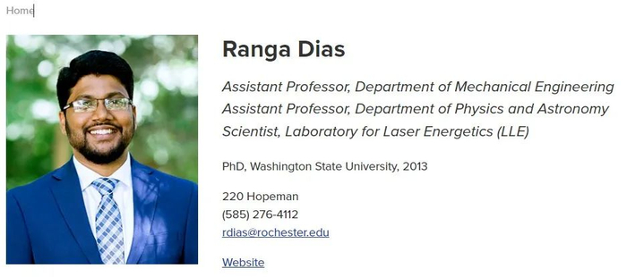 迪亚斯（图片来源：罗彻斯特大学）