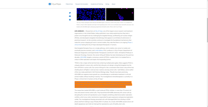 来源：希望城市（City of Hope）国家医疗中心官网