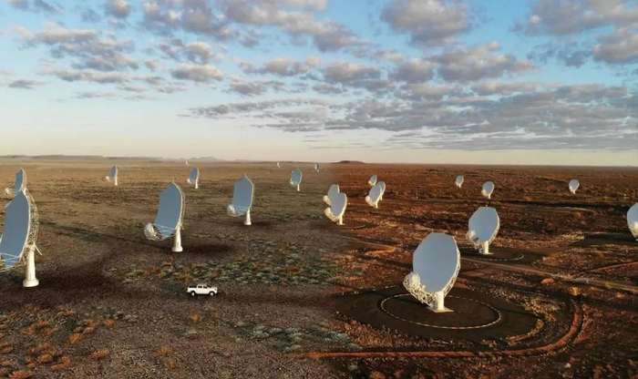 未来SKA-Mid望远镜的合成图像。图片来源：SKAO