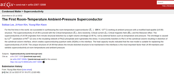 韩国团队在arXiv发表的第一篇论文截图（图源：arXiv）