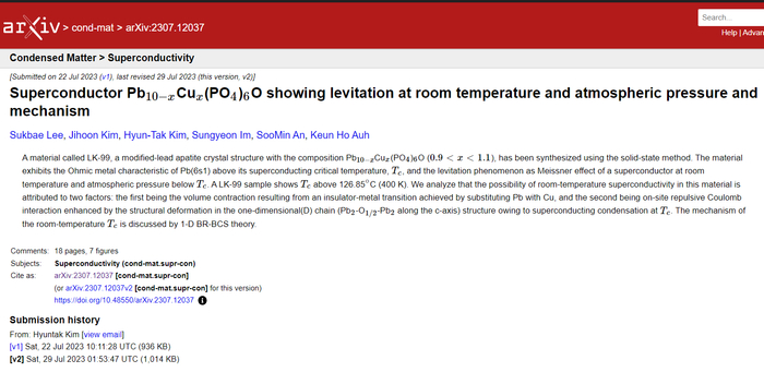 韩国团队在arXiv发表的第二篇论文截图（图源：arXiv）