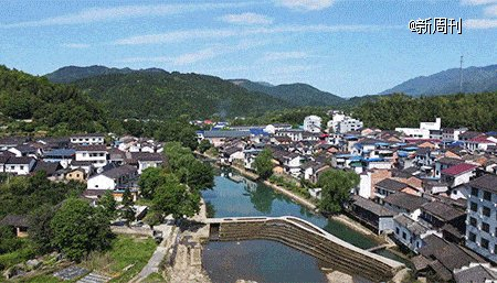 △大围山下的白沙古镇，原始古朴的客家风貌。