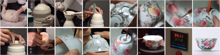 粉彩制作工序展示