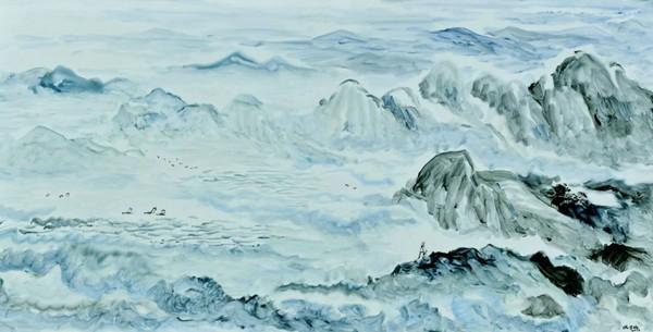 杨学棒瓷画作品《纪念苏轼赤壁赋》 170x83cm