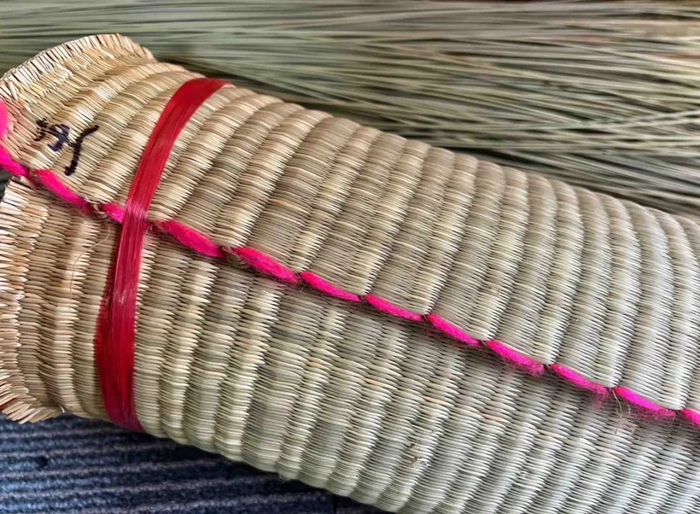 手工白麻筋草席。