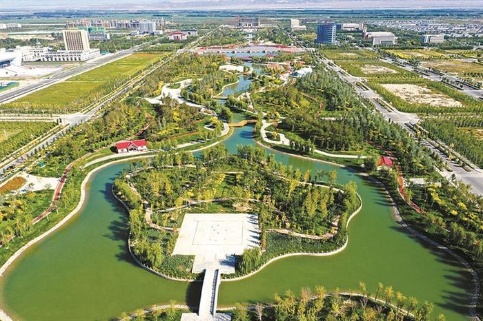     双河市如意湖鸟瞰（资料图片）。赵龙  摄