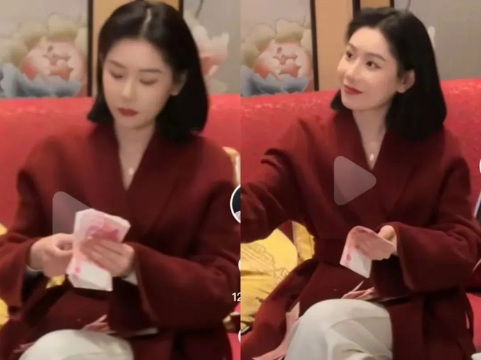 过年期间，小姨发红包视频受到广大网友关注 / 图源：CC雨涵