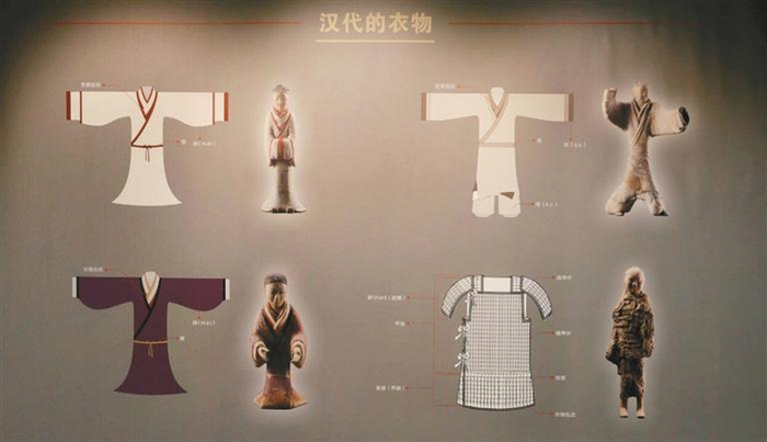 汉景帝阳陵博物院展示汉代服饰图