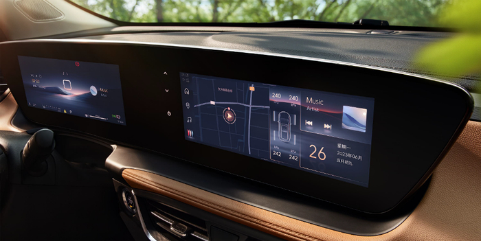 一体式双10.25英寸超感高清互联屏。 上汽通用别克供图 华龙网发