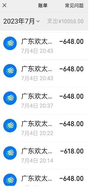 鲁娴提供的《蛋仔派对》密集充值扣款账单截图