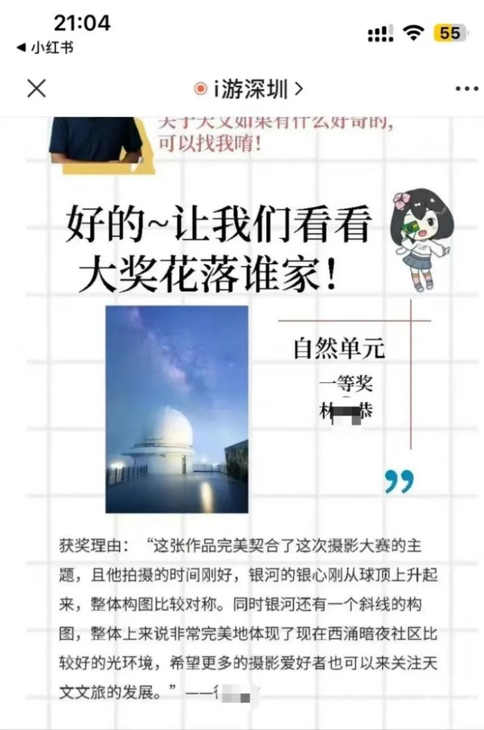 ▲盗图作品获奖理由