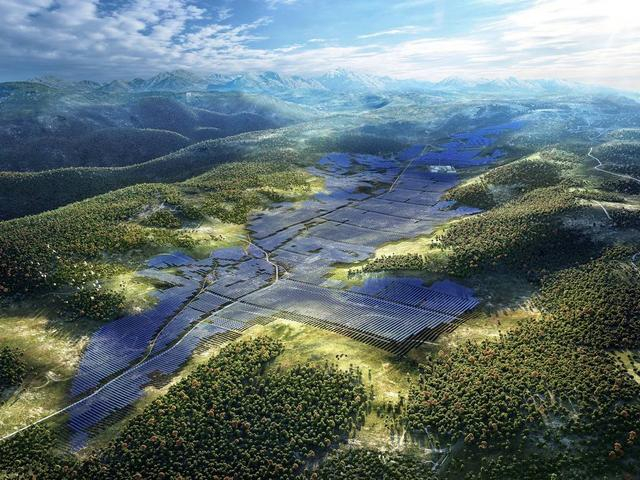 雅砻江扎拉山光伏电站效果图