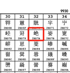 山色被录入国标字库。