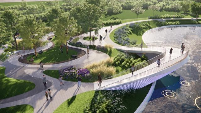 南汇新城绿环科教水廊节点效果图