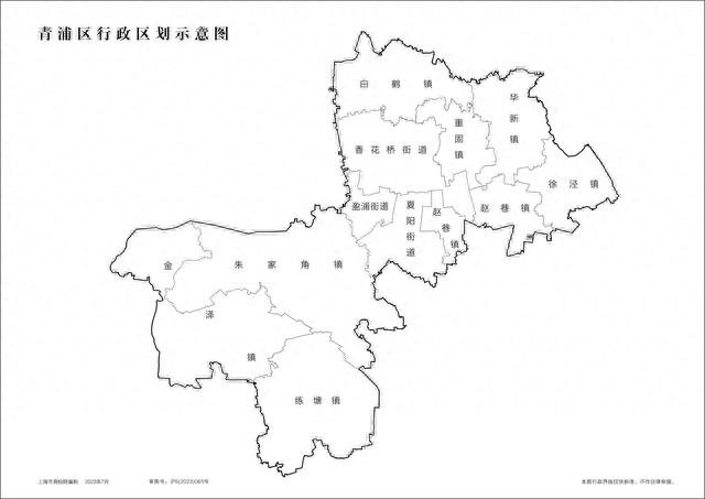 青浦区行政区划示意图