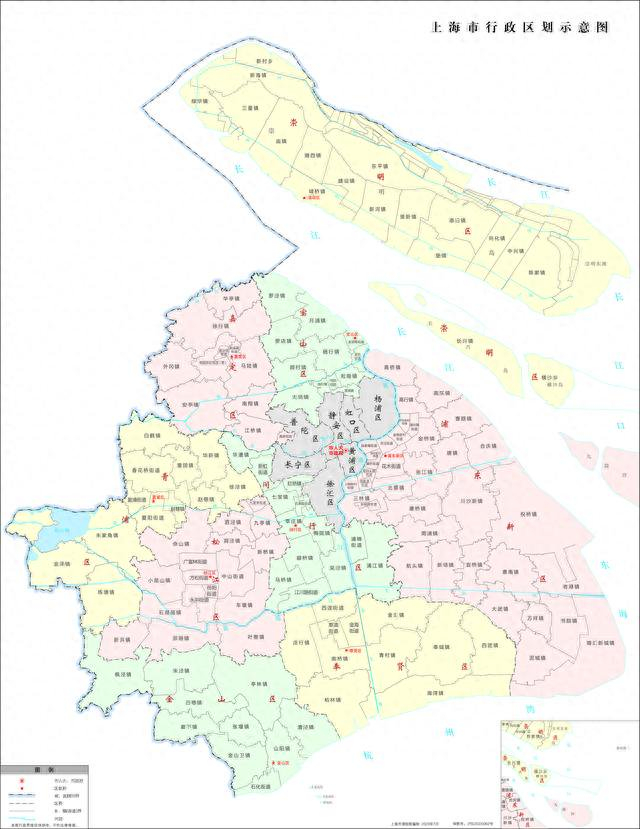 上海市行政区划示意图