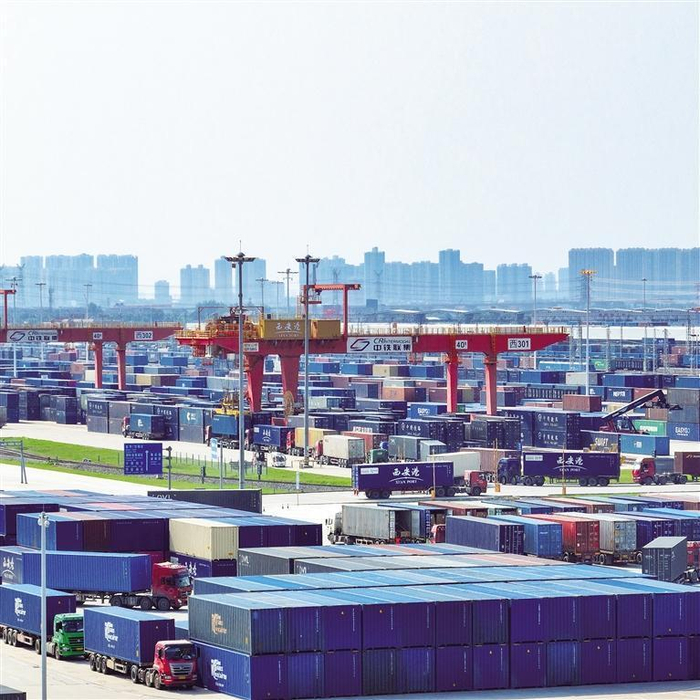 西安国际港站。 记者 李静茹 摄