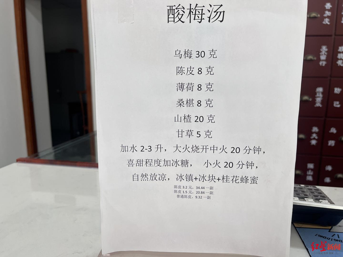 ▲酸梅汤配方