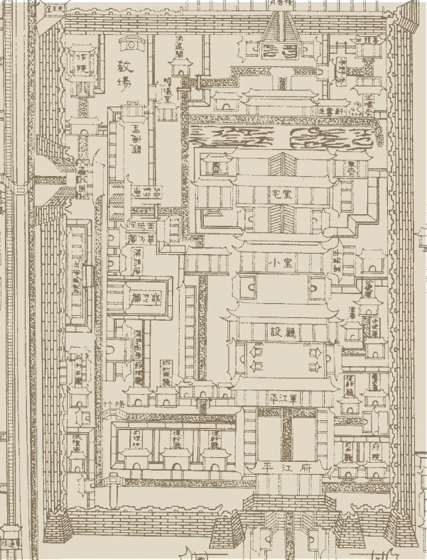 南宋《平江图》线描图局部