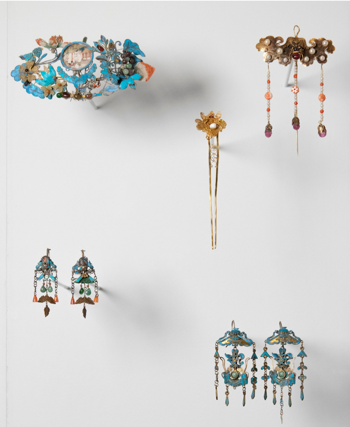 △大英博物馆，清代的发簪和头饰。