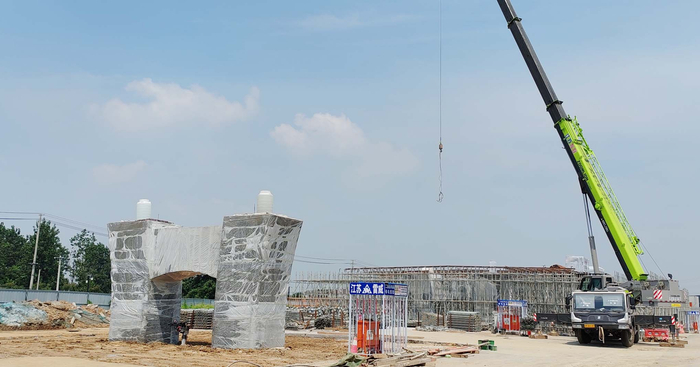 施工现场。张孔生 摄