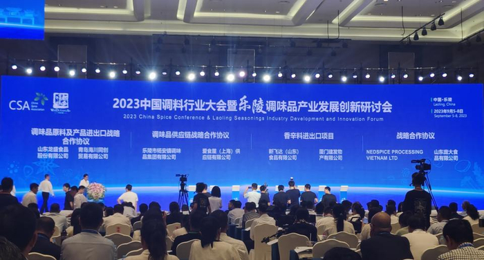 2023中国调料行业大会暨乐陵调味品产业发展高峰论坛现场。都亚男摄    