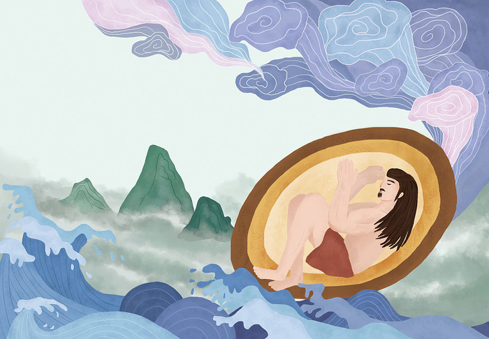 ▲在鸿蒙时刻的盘古插画。（图片来源：视觉中国）