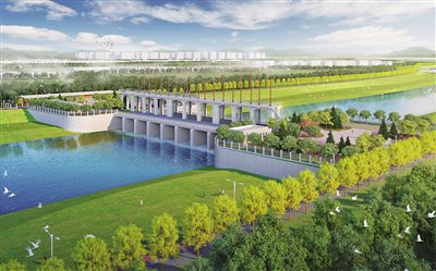 温潮减河工程分洪闸效果图。受访者供图