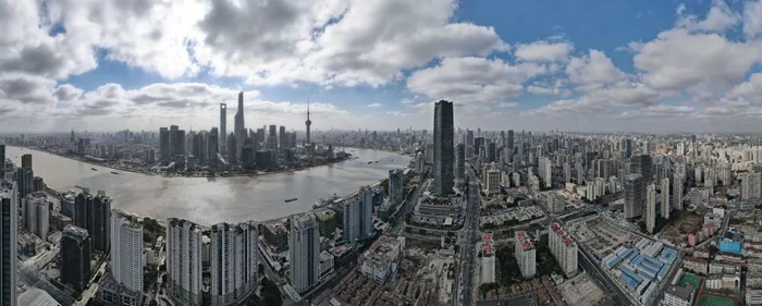 俯瞰北外滩。新华社记者方喆 摄
