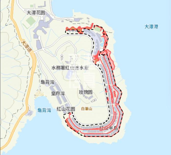 红山半岛示意图  图源：香港土木工程拓展署