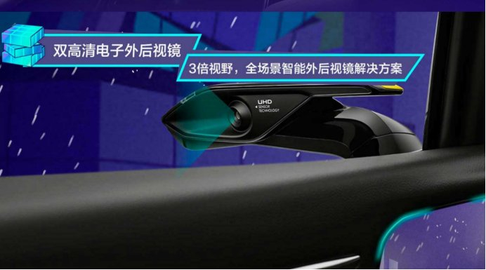 新款北汽魔方可选装电子后视镜。 华龙网 赵广 摄